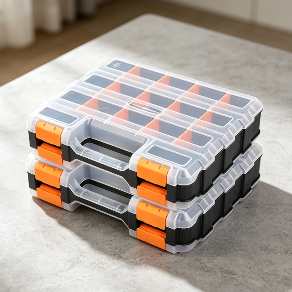 2-Pack Double-Sided 34-Compartment Hardware Organiser Box