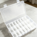 24-Grid Plastic Organiser Box with Removable Dividers