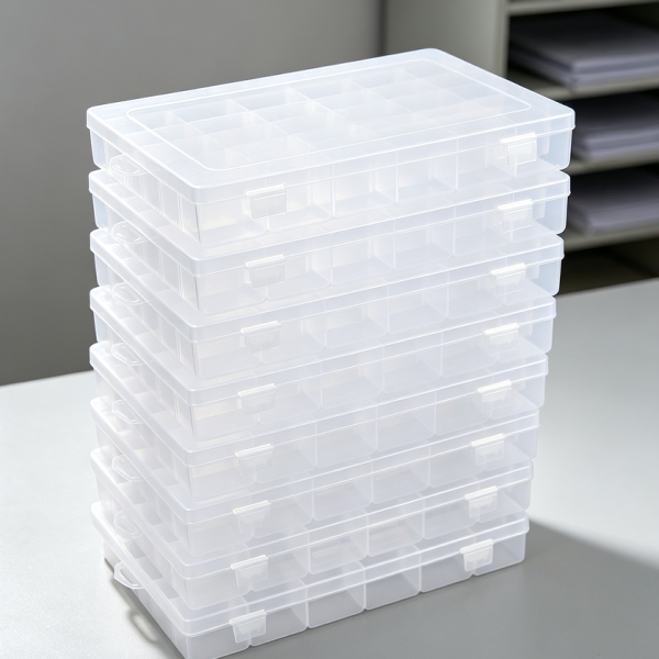 8-Pack 36-Grid Clear Plastic Storage Boxes