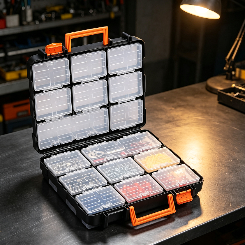 23 16-Compartment Detachable Toolbox Organiser Case - Image 1