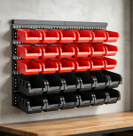 30-Piece Wall-Mounted Storage Bins with Labels