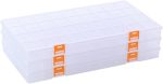 3-Pack 36-Grid Clear Plastic Organiser Boxes