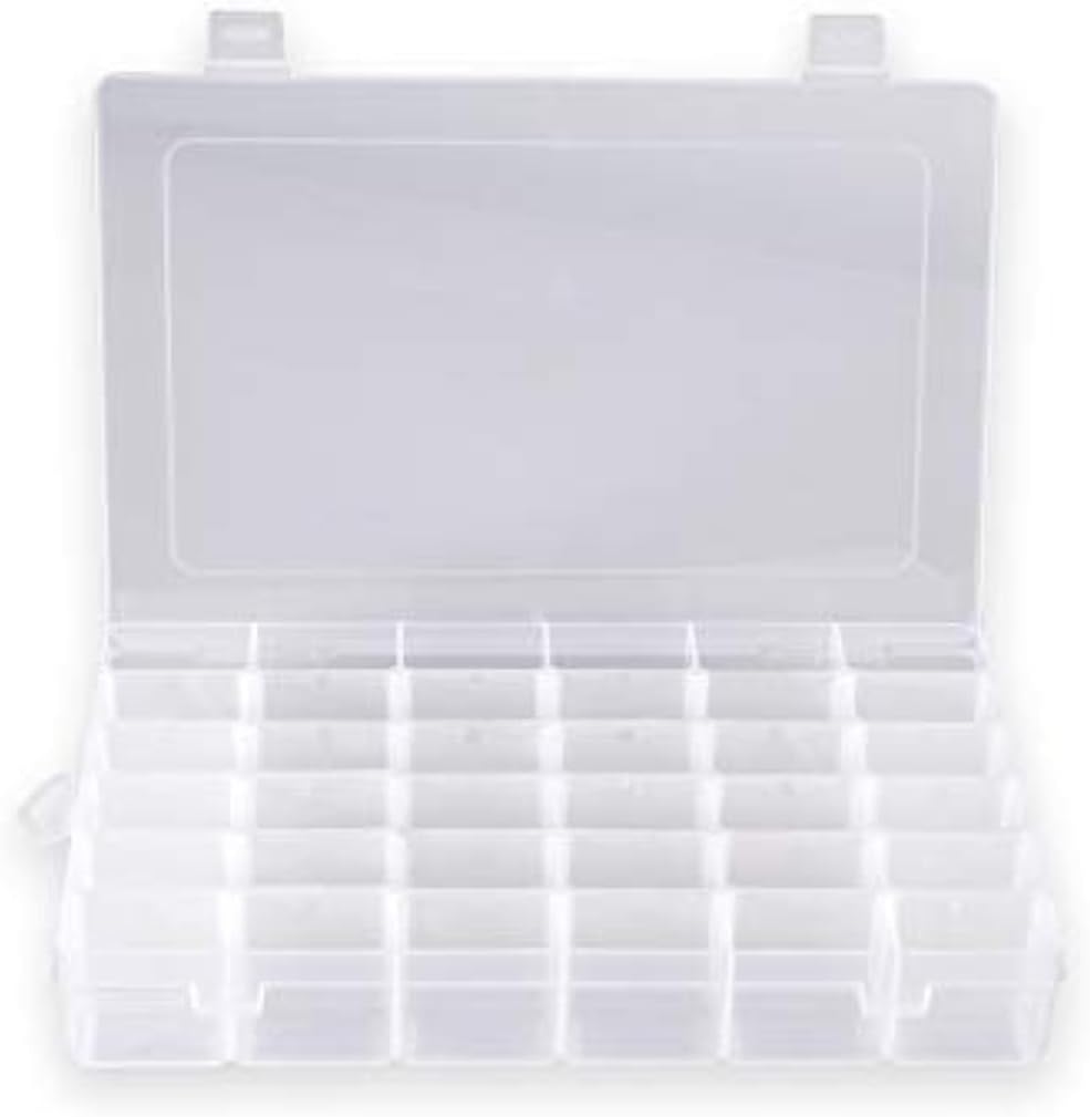 41P4vxwLcL._AC_SL1500_.jpg 36-Compartment Plastic Organiser with Adjustable Dividers - Image 1