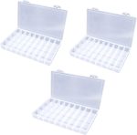 3-Pack Large 36-Grid Plastic Organiser Boxes