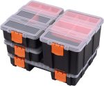 4-Piece Compartment Storage Toolbox Set for Hardware