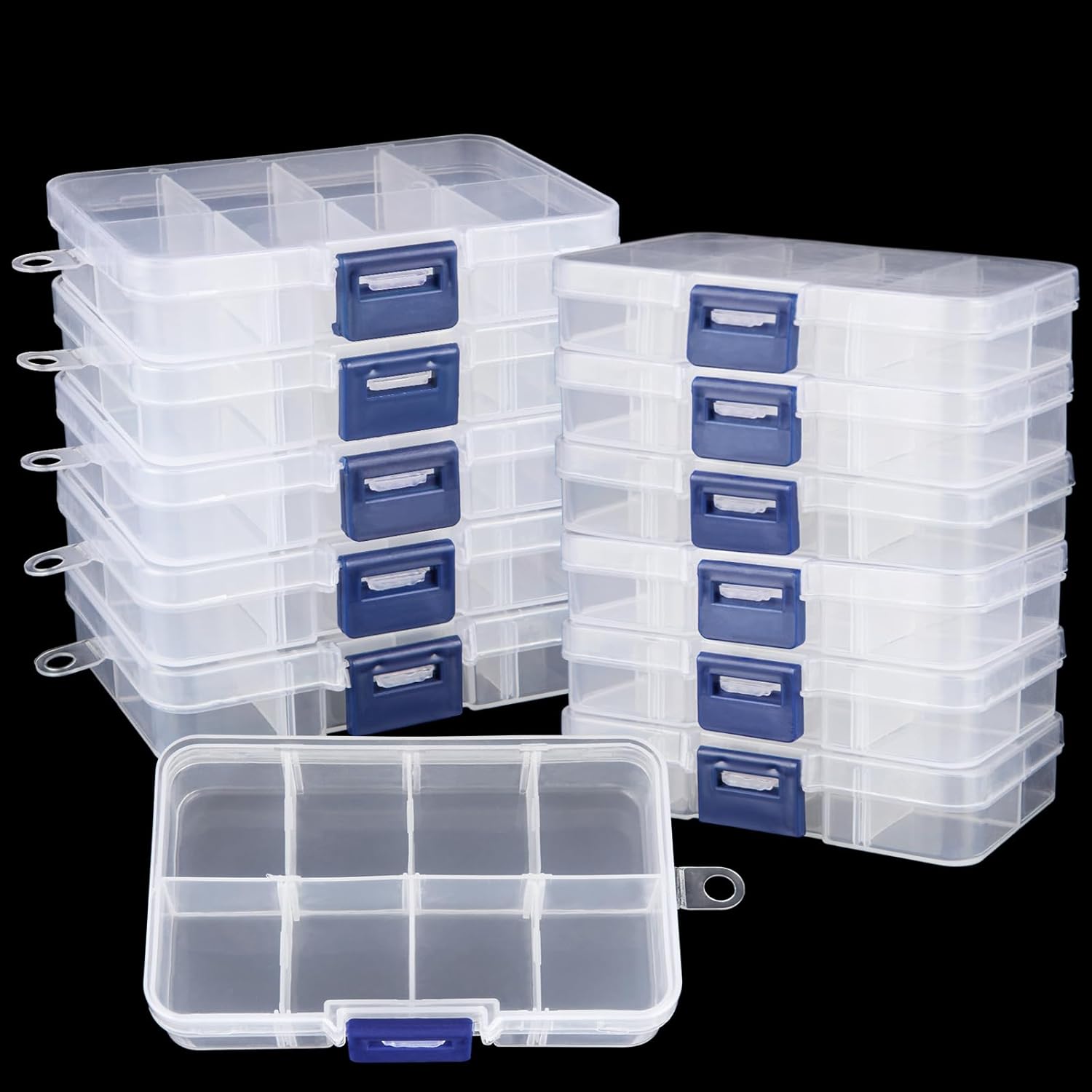 71MvhM7gNL._AC_SL1500_.jpg 12-Pack 8-Grid Small Plastic Divider Organiser Boxes - Image 1
