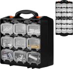 Double-Sided Parts Organiser with 18 Removable Bins