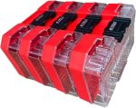 4-Pack Stackable Plastic Storage Cases with Latches